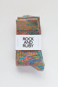 Rock + Ruby Betsy Blue Sprinkles Wool Socks - The Mercantile London