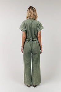 Lolly's Laundry Mathilde Dusty Green Denim Jumpsuit