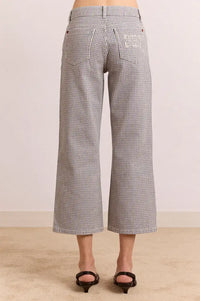 Damson Madder Anya Navy Checked Capri Jeans