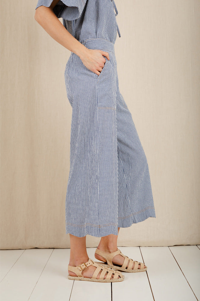 Bonté Aide Navy Gingham Trousers - The Mercantile London