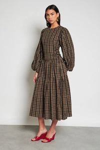 Ghospell Tamara Brown/ Black Midi Dress