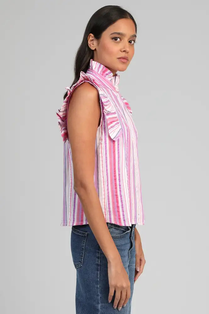 An'ge Selise Striped Ruffle Blouse - The Mercantile London