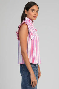 An'ge Selise Striped Ruffle Blouse - The Mercantile London