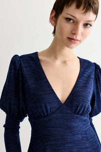 Louche Moa Navy Marl Dress - The Mercantile London