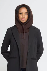 ICHI Gunilla Chicory Coffee Knitted Hood