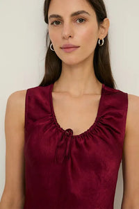 Yerse Raspberry Tie Front Dress - The Mercantile London