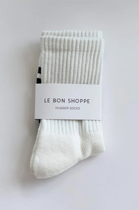 Le Bon Shoppe Hugger White Black Socks - The Mercantile London
