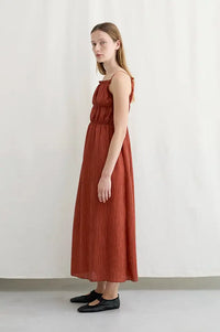 Diarte Encina Wrinkle Brick Dress - The Mercantile London