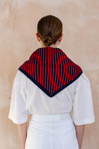 TBCo Navy & Red Stripe Triangle Scarf