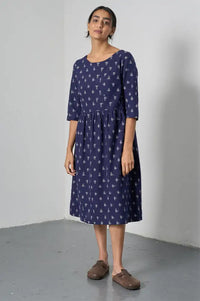Bibico Orla Navy Ikat Print Dress - The Mercantile London