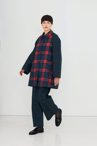 The Tiny Big Sister Check Hood Trench Coat