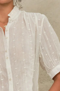 M.A.B.E Alli Ecru Dotted Blouse