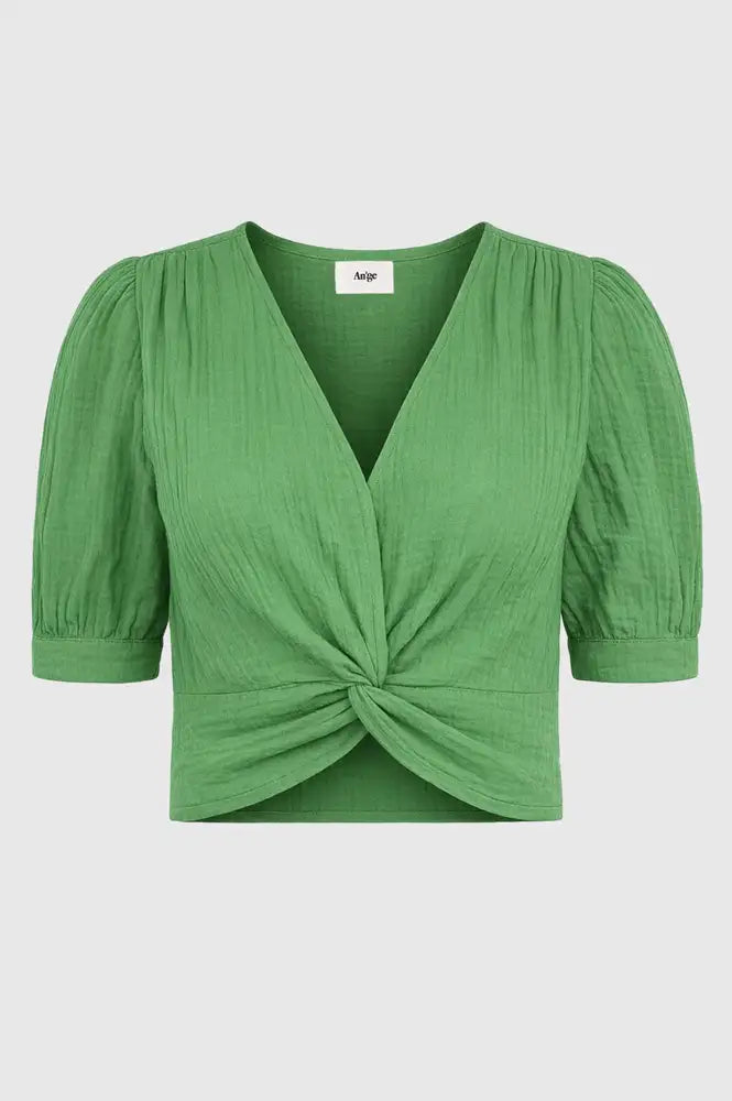 An'ge Sadouma Green Twisted Top - The Mercantile London