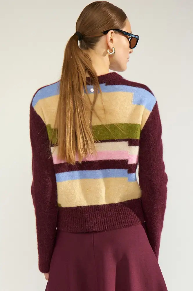 Numph Riette Fig Pixel Stripe Jumper