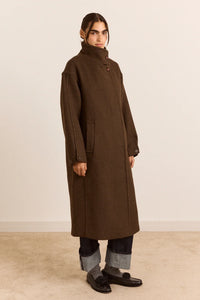 Damson Madder Agnes Chocolate Wool Coat