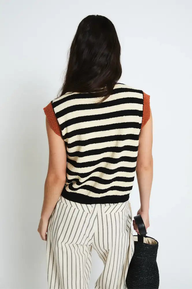 Sophie + Lucie Sailor Striped Knitted Vest - The Mercantile London
