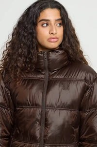 ICHI Fecina Mole Brown Puffer Jacket