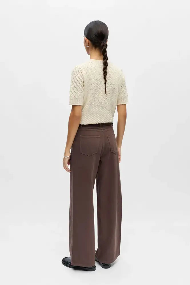Object Rosie Seal Brown Tie Waist Jeans