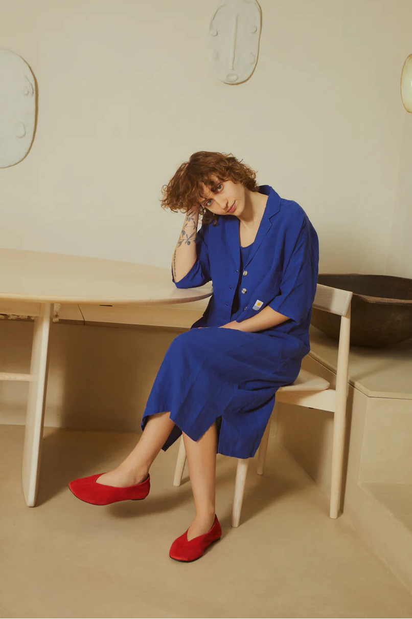 L.F. Markey Maxim Linen Cobalt Shirt - The Mercantile London