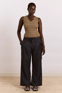 Damson Madder Arlea Brown Stripe V-Neck Tank Top