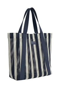 Nooki Hackney Blue Mix Striped Shopper - The Mercantile London