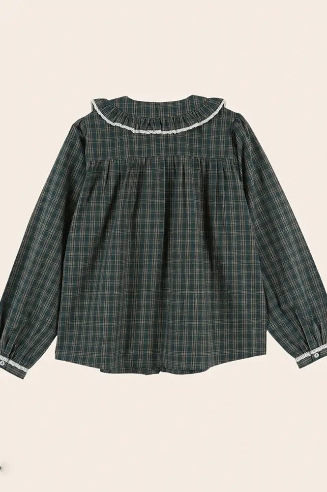 Emile Et Ida Eboto Forest Checks Plissée Blouse