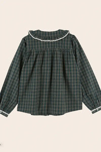 Emile Et Ida Eboto Forest Checks Plissée Blouse