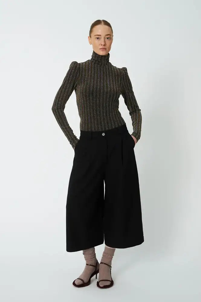 Stella Nova Striped Lurex Gold & Silver Shimmer Top
