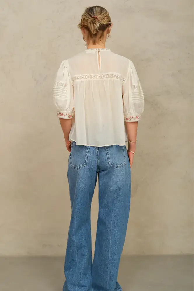 M.A.B.E Fleur Embroidered Blouse - The Mercantile London
