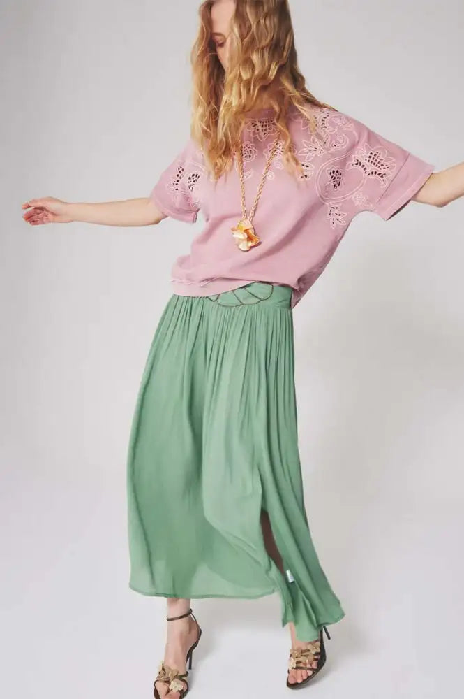 Louizon Kalin Green Maxi Skirt - The Mercantile London