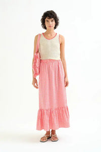 Compania Fantastica Red Gingham Ruffle Skirt