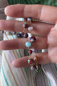 Namaste Millefiori Glass Bead Chain Necklace