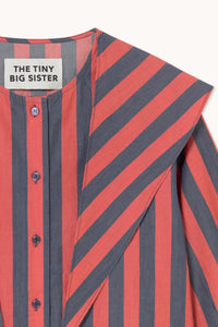The Tiny Big Sister Stripes Scarf Neck Blouse