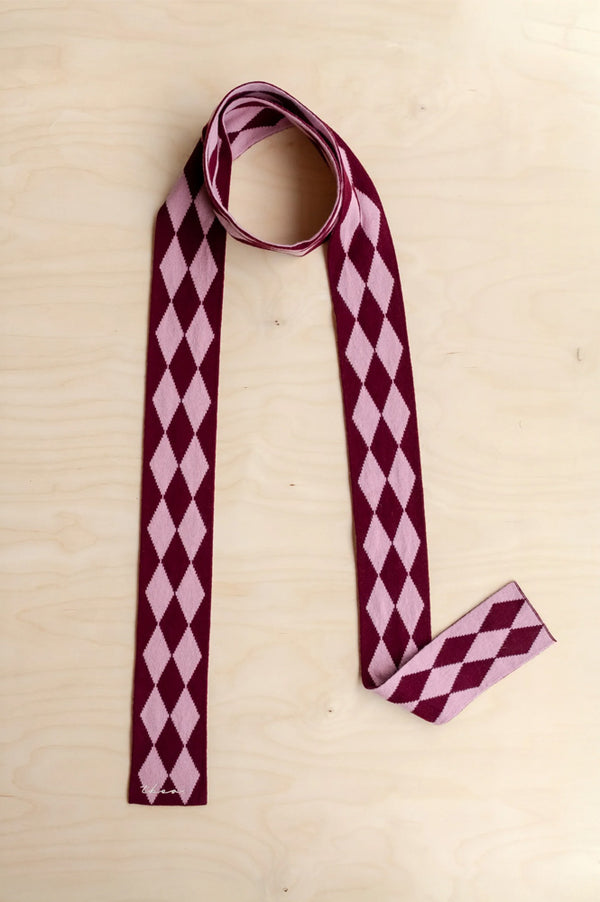 TBCo Burgundy Harlequin Skinny Scarf