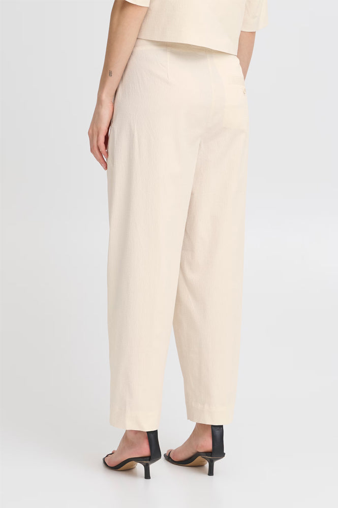 ICHI Wallis Birch Barrel Leg Trousers - The Mercantile London
