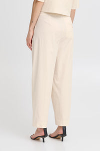 ICHI Wallis Birch Barrel Leg Trousers - The Mercantile London