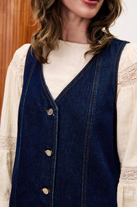 FRNCH Nala Midnight Denim Blue Dress - The Mercantile London