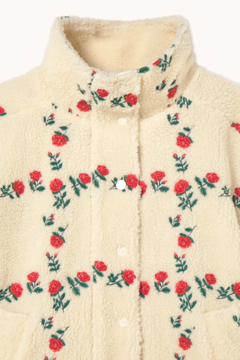 The Tiny Big Sister Rose Grid Sherpa Jacket