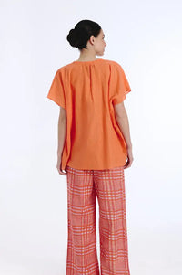 Tanavana Ivy Plains Orange Blouse - The Mercantile London