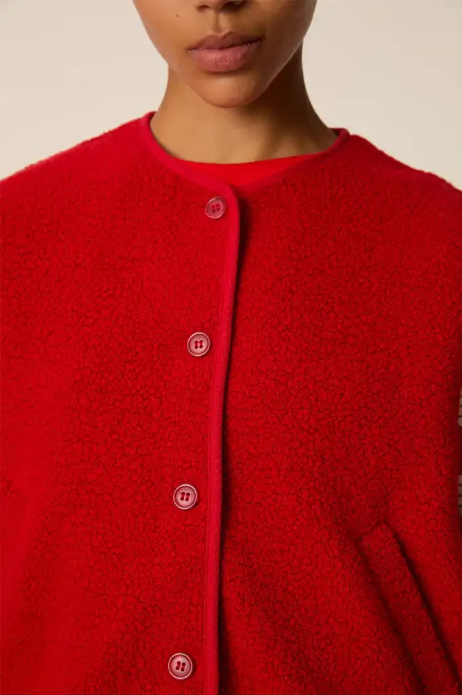 Des Petits Hauts Zlata Red Sleeveless Jacket
