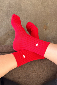 Le Bon Shoppe Embroidered Classic Red Her Socks