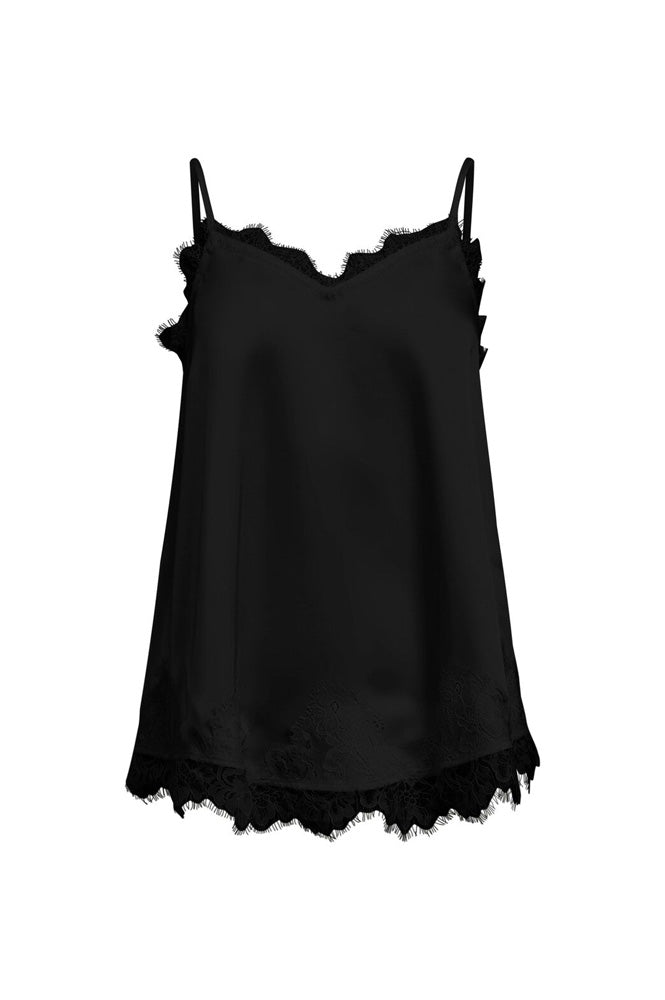 Object Naline Black Lace Slip Top