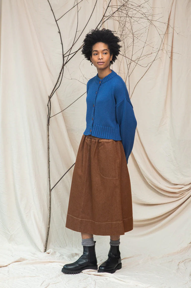 Beaumont Organic Sugi Ink Blue Knitted Cardigan - The Mercantile London
