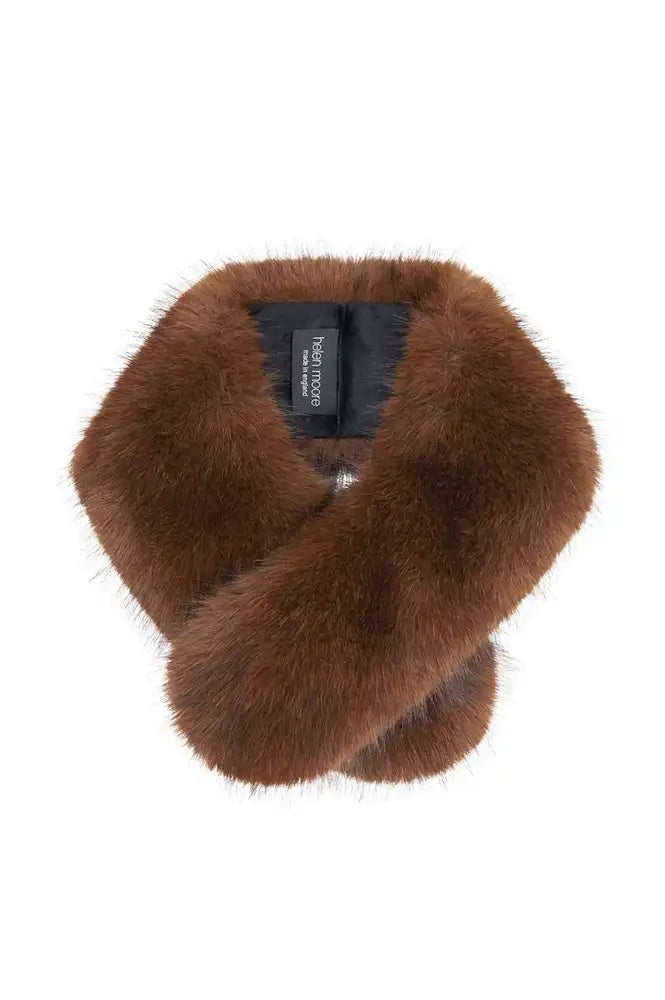 Helen Moore Vintage Mahogany Faux Fur Collar