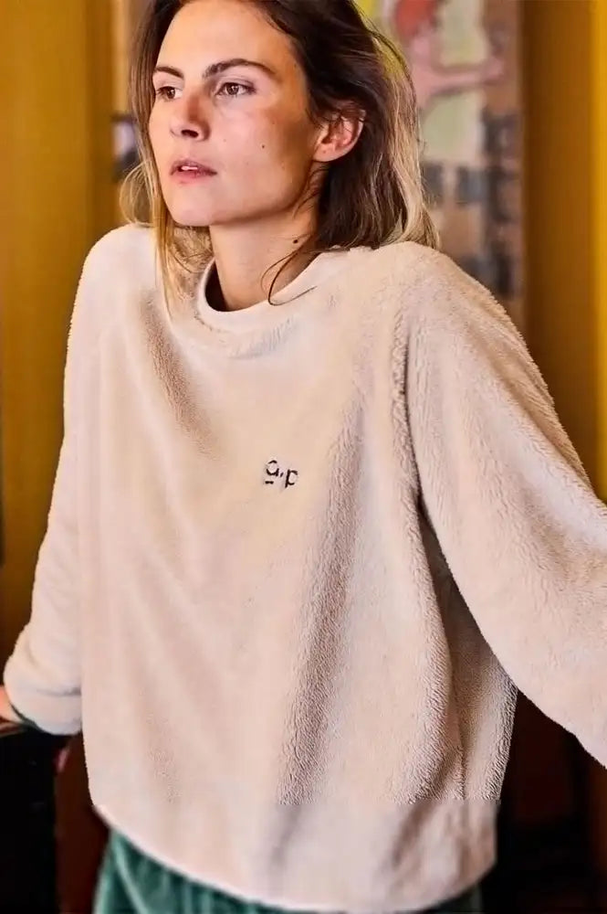 A.P Ecru Tricolour Sherpa Sweatshirt