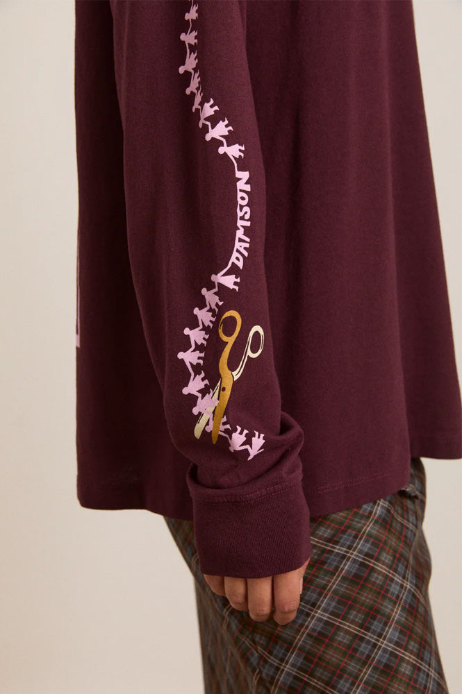 Damson Madder Fig Paper Cut Long-Sleeve T-Shirt