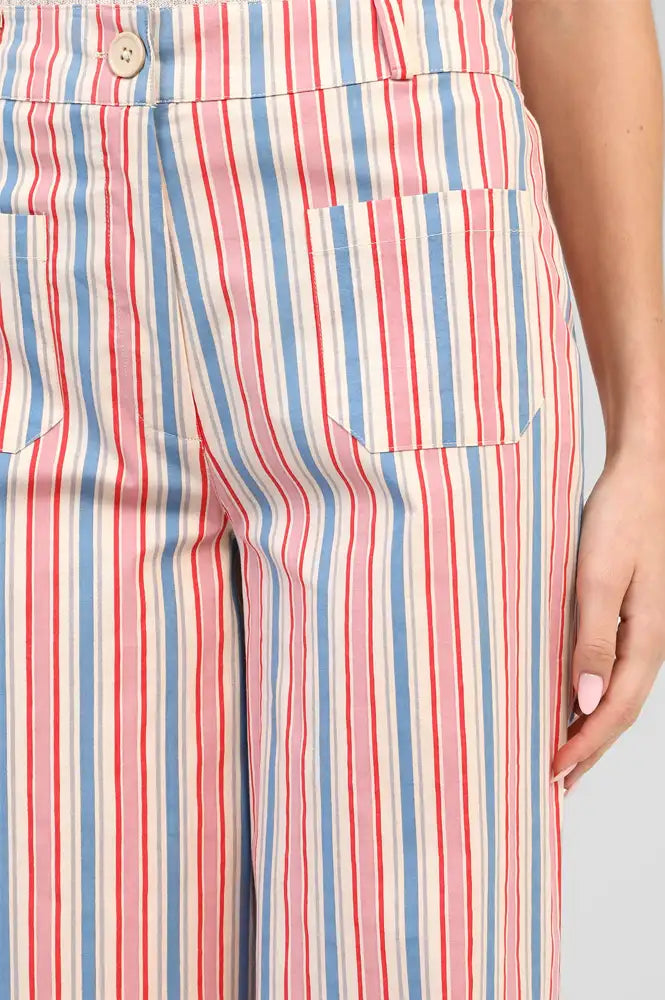 An'ge Rosina Indigo & Pink Striped Trousers - The Mercantile London
