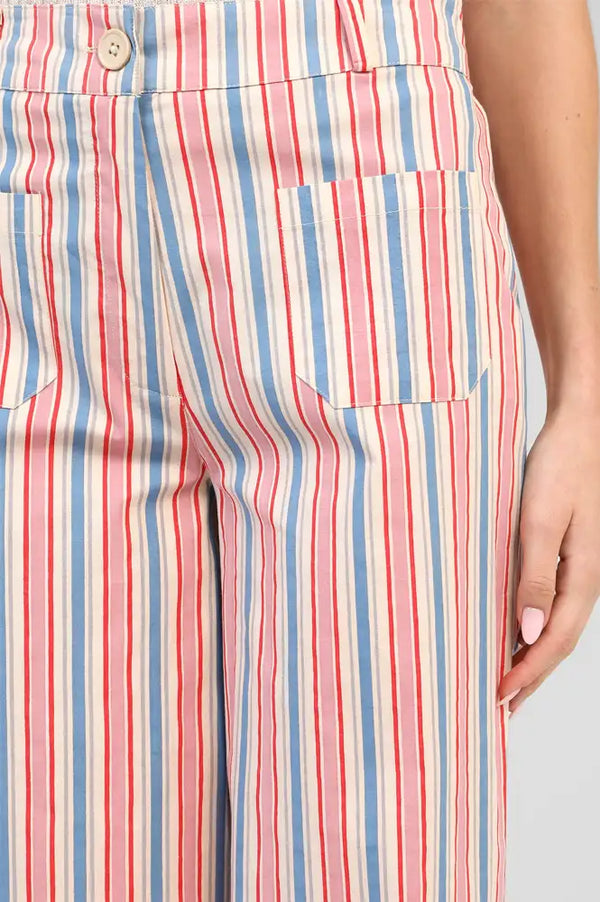 An'ge Rosina Indigo & Pink Striped Trousers - The Mercantile London