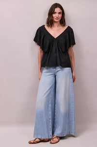 Faune Camelia Black Top - The Mercantile London