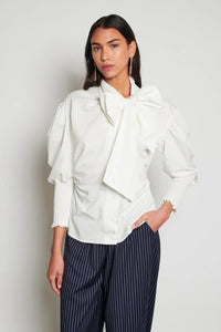 Ghospell Vittoria White Bow Blouse